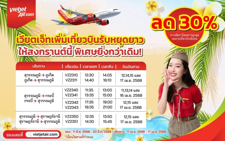 เวียตเจ็ทไทยแลนด์ตอบรับนโยบายของกระทรวงคม...
