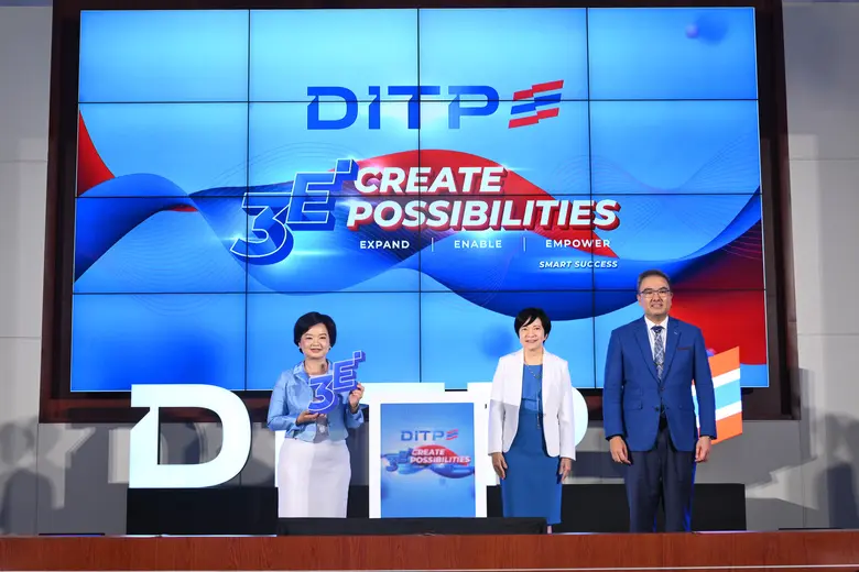 "DITP" เปิดตัวโลโก้ใหม่ เสริมภาพลักษณ์การค้าระหว่างประเทศของไทย ภายใต้แนวคิด "3E CREATE POSSIBILITIES" ส่งเสริมผู้ประกอบการไทยสู่เวทีโลก