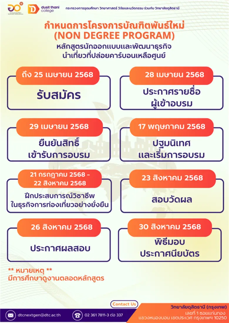 วิทยาลัยดุสิตธานี สถาบันการศึกษาในเครือโร...