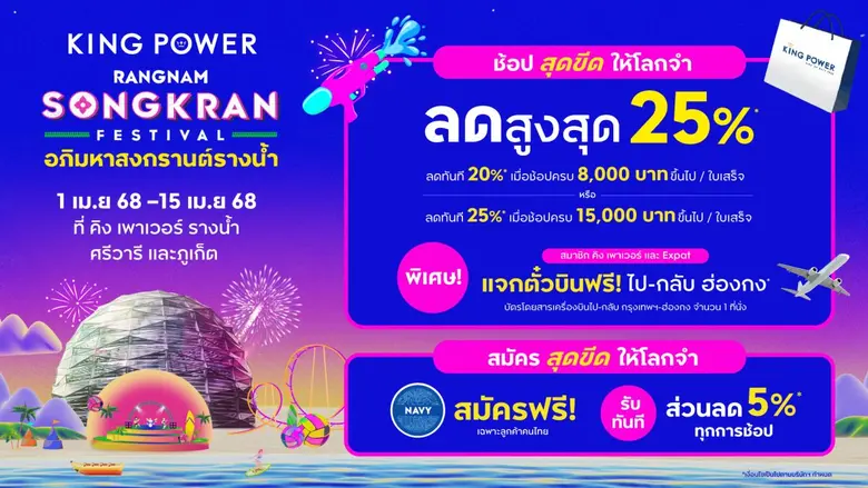 คิง เพาเวอร์ จัดงาน "อภิมหาสงกรานต์รางน้ำ...