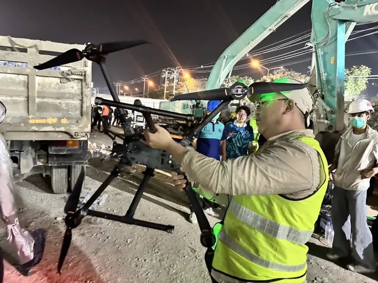 ปฏิบัติการกู้ภัยของทีม iRAP Robot มจพ. เดินหน้าสำรวจค้นหาผู้รอดชีวิต ในพื้นที่เสี่ยงภัยต่อเป็นวันที่ 4 ใช้ทีมถึง 2 ทีม