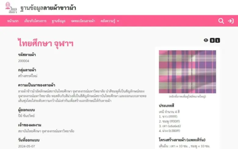 Chula Supports Push for Thai Pha Khao Ma as UNESCO Intangible Cultural Heritage with a Pattern Database