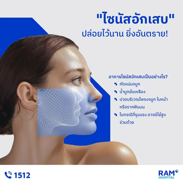 คัดแน่นจมูก น้ำมูกข้นเหลือง ปวดบริเวณโพรง...